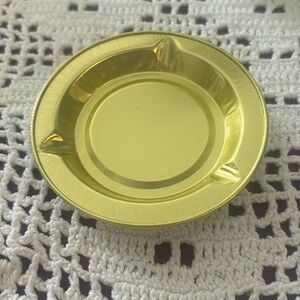 Vintage Gold front / Silver back Tin Foil Ashtray 3 1/2” diameter